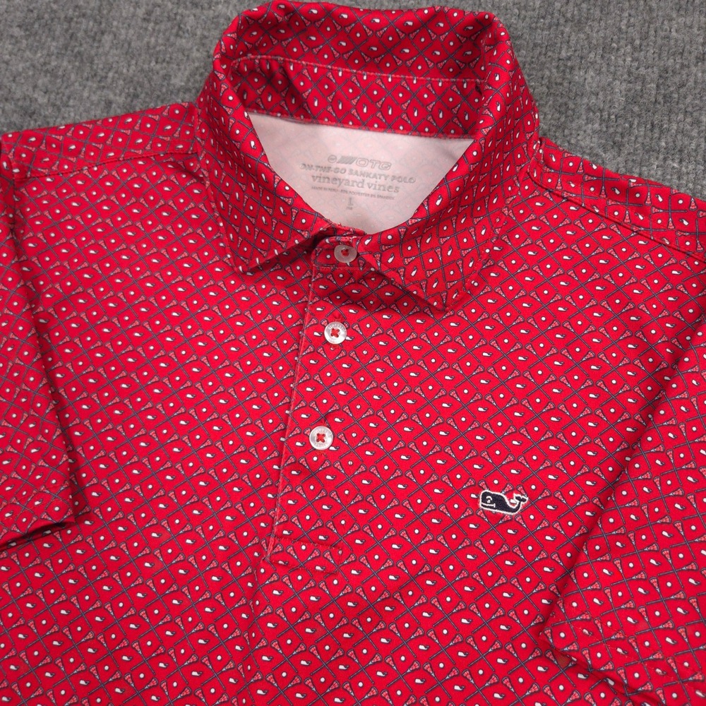 Vineyard Vines On The Go Sankaty Polo Boys L (16) Lacrosse Sticks Performance